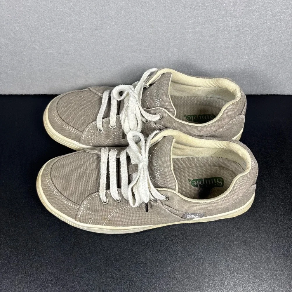 Simple Shoes OS Sneakers Mens Size 8.5 Gray Canvas Low Top Casual Skate Shoes